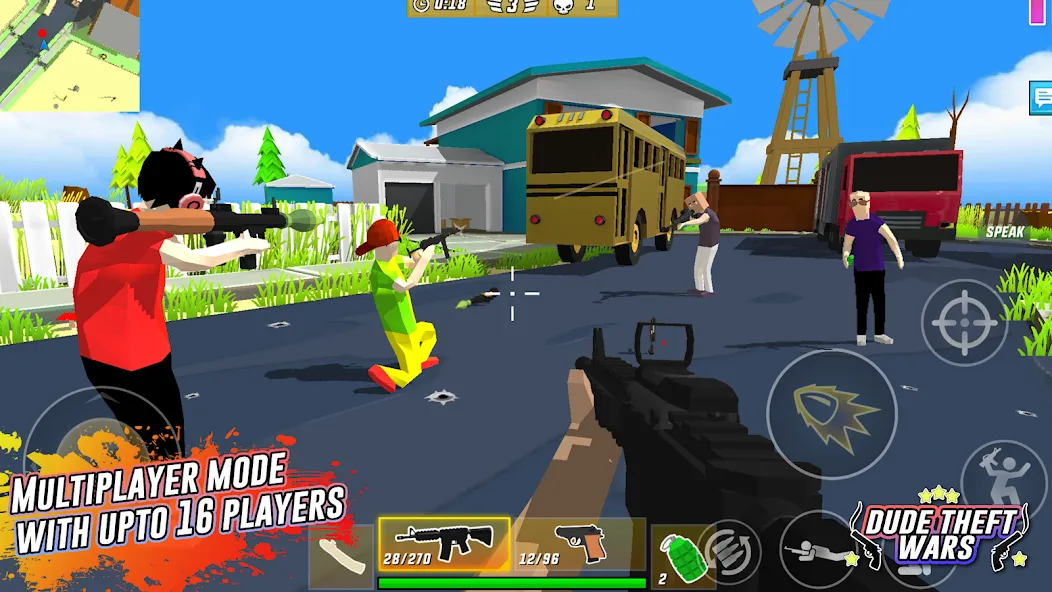 Dude Theft Wars Shooting Games [MOD: безлимитные деньги и оружие] Screenshot 2