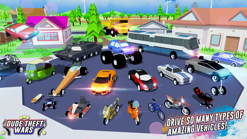 Dude Theft Wars Shooting Games [MOD: безлимитные деньги и оружие] Screenshot 3
