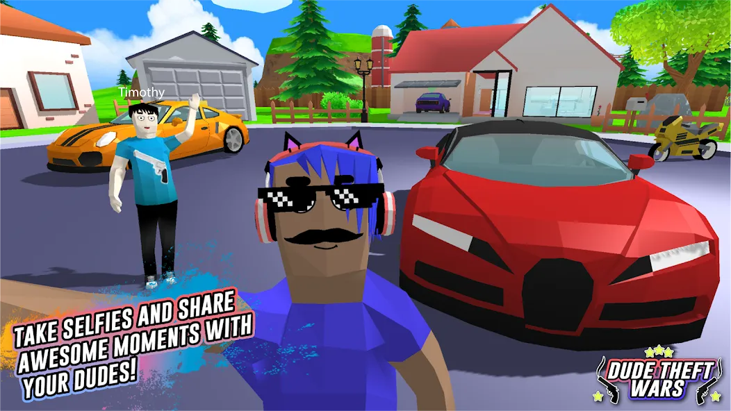Dude Theft Wars Shooting Games [MOD: безлимитные деньги и оружие] Screenshot 4