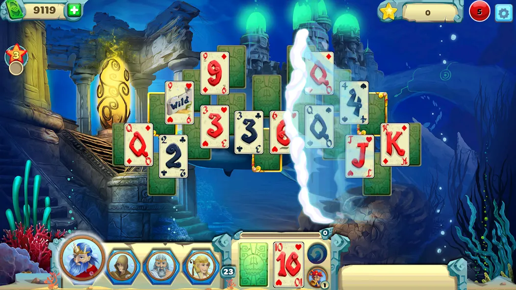 Solitaire Atlantis [MOD: безлимитные монеты и все уровни] Screenshot 2
