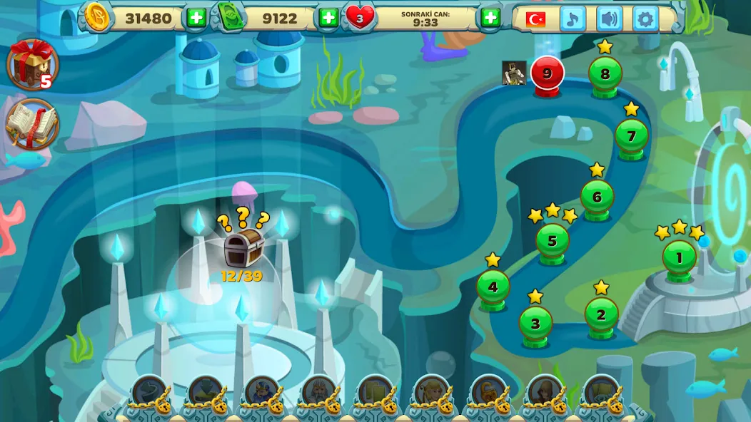 Solitaire Atlantis [MOD: безлимитные монеты и все уровни] Screenshot 4