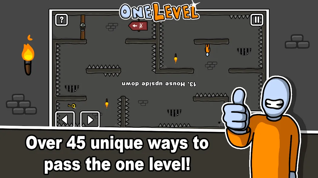One Level: Stickman Jailbreak [MOD: открыты все уровни и подсказки] Screenshot 2