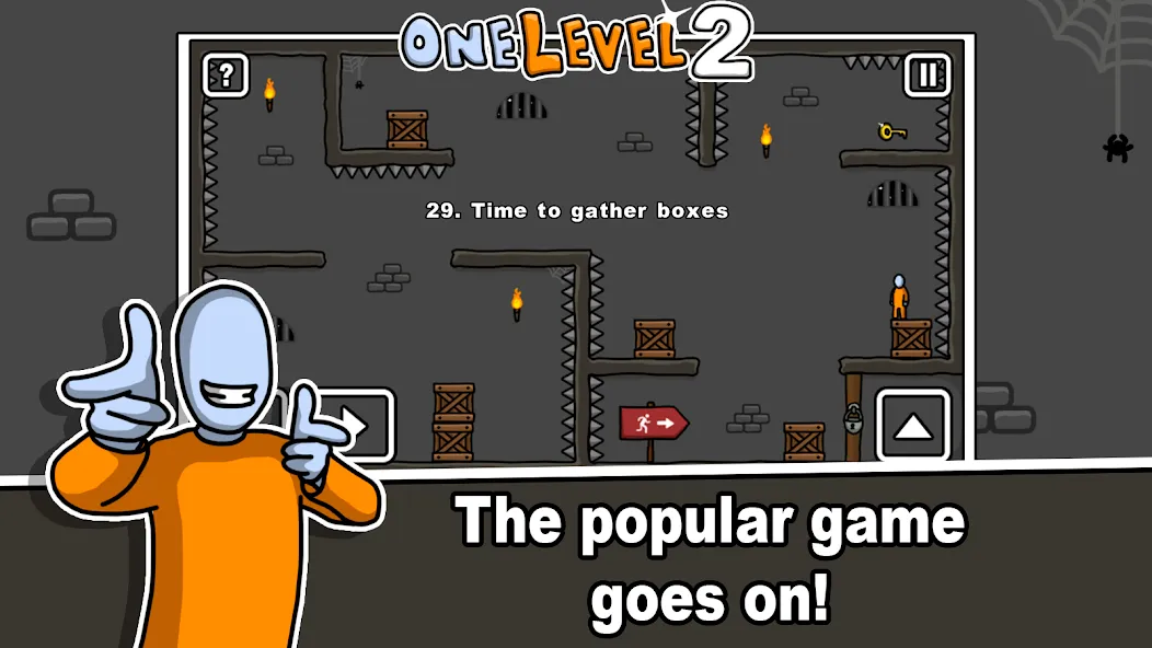 One Level 2 Stickman Jailbreak [MOD: открыты все уровни и подсказки] Screenshot 1