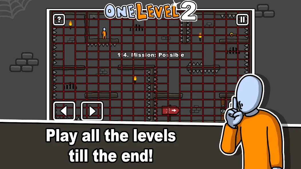 One Level 2 Stickman Jailbreak [MOD: открыты все уровни и подсказки] Screenshot 4
