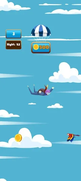 The Parachute [MOD: безлимитные прыжки и открыты все уровни] Screenshot 2