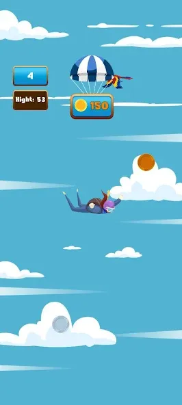The Parachute [MOD: безлимитные прыжки и открыты все уровни] Screenshot 3