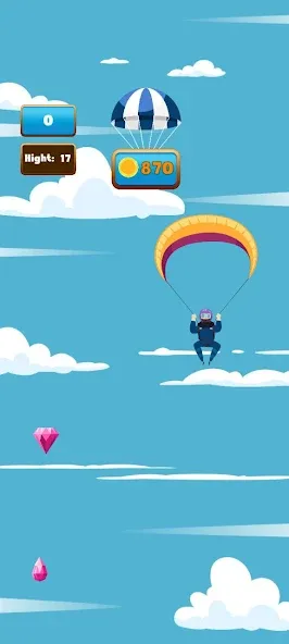 The Parachute [MOD: безлимитные прыжки и открыты все уровни] Screenshot 4