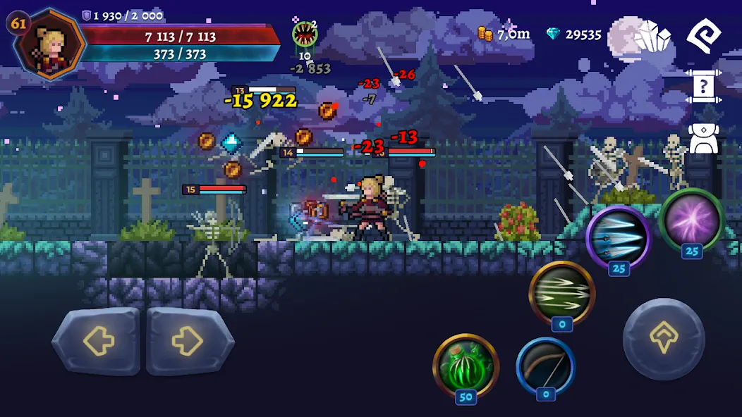 Darkrise - Pixel Action RPG [MOD: безлимитные ресурсы и усиленный герой] Screenshot 3