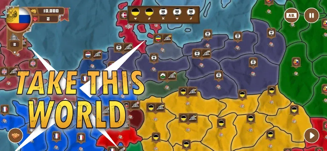 World conquest: Europe 1812 [MOD: безлимитные деньги и войска] Screenshot 1