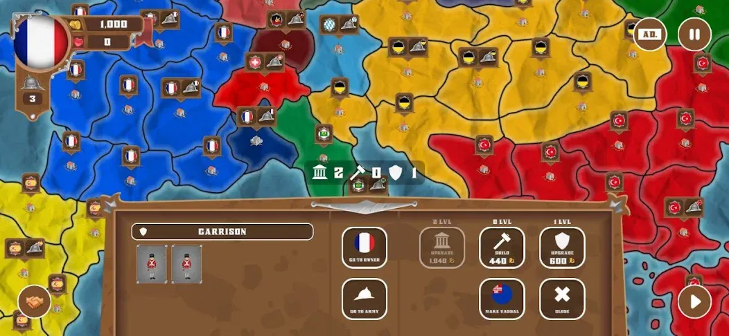 World conquest: Europe 1812 [MOD: безлимитные деньги и войска] Screenshot 4
