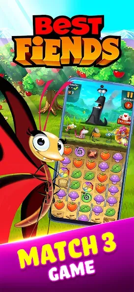 Best Fiends - Match 3 Puzzles [MOD: безлимитные ходы и подсказки] Screenshot 1