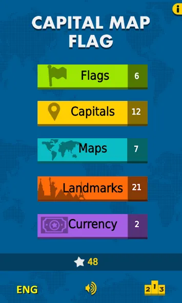 Capital Map Flag - geo quiz [MOD: все столицы и флаги открыты] Screenshot 1