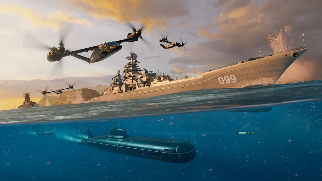 Modern Warships: Naval Battles [MOD: безлимитные деньги и боеприпасы] Screenshot 4