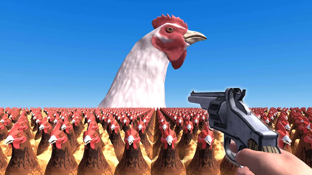 Cluck Shot: Chicken War FPS [MOD: безлимитные патроны и усиленный урон] Screenshot 1