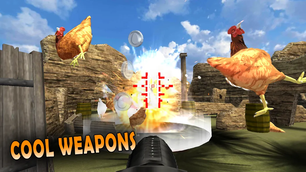 Cluck Shot: Chicken War FPS [MOD: безлимитные патроны и усиленный урон] Screenshot 4