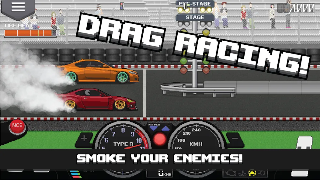 Pixel Car Racer [MOD: безлимитные деньги и топливо] Screenshot 1