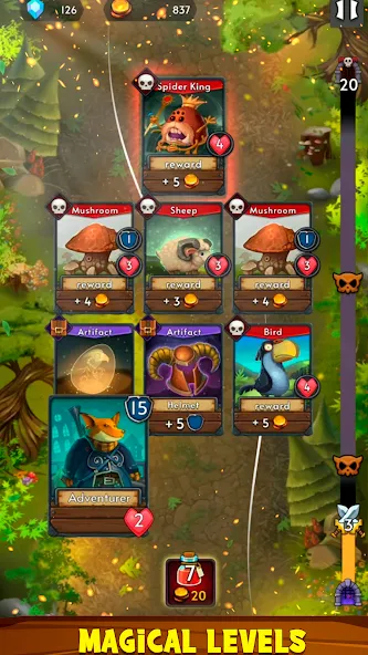 Card Dungeons: Rouge RPG [MOD: карточные приключения без ограничений] Screenshot 3