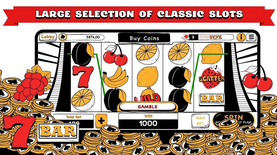 B&amp;W Casino [MOD: безлимитные монеты и разблокированы все столы] Screenshot 2