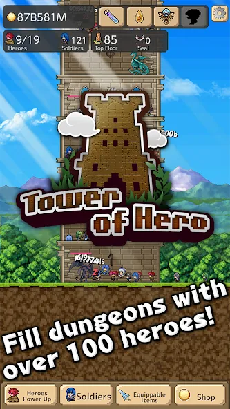Tower of Hero [MOD: безлимитные ресурсы и усиленные герои] Screenshot 1