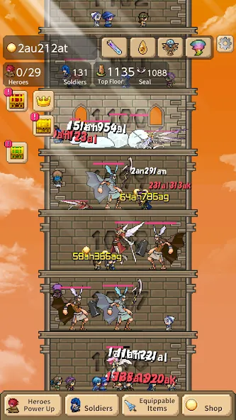 Tower of Hero [MOD: безлимитные ресурсы и усиленные герои] Screenshot 3