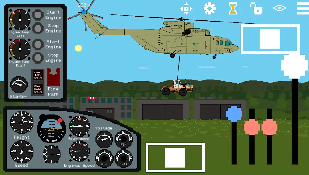 Pixel Helicopter Simulator [MOD: безлимитное топливо и все вертолеты] Screenshot 4