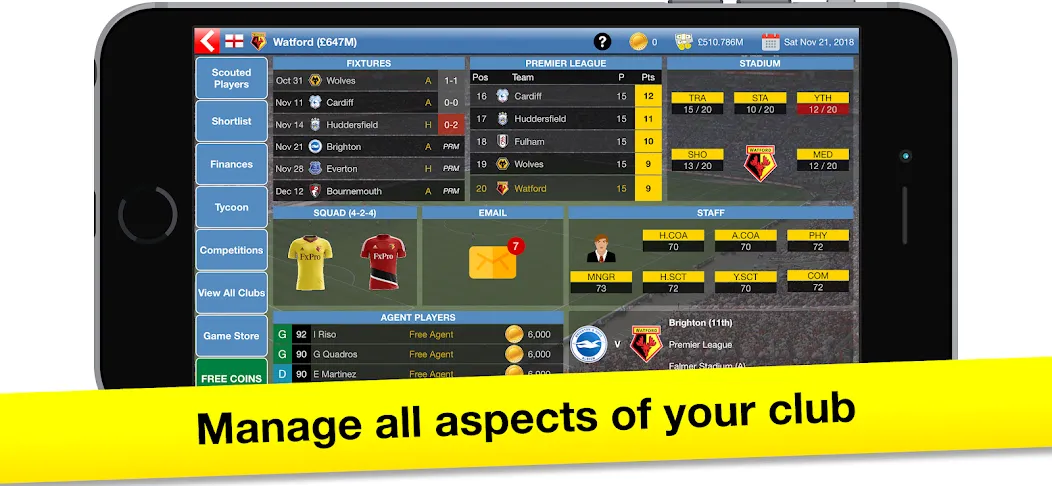 Soccer Tycoon: Football Game [MOD: безлимитные деньги и ресурсы] Screenshot 1
