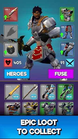 UnderKnight: One Thumb Warrior [MOD: безлимитные деньги и улучшенное оружие] Screenshot 2