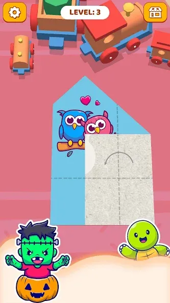 Paper Fold: Paper Puzzle 3D [MOD: без рекламы и открыты все уровни] Screenshot 1