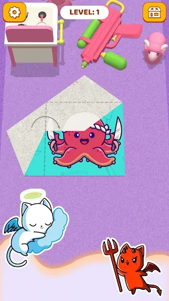 Paper Fold: Paper Puzzle 3D [MOD: без рекламы и открыты все уровни] Screenshot 2