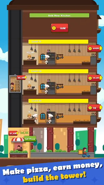 Pizza Tower: Idle Tycoon [MOD: безлимитные деньги и всё открыто] Screenshot 2