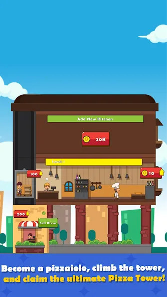 Pizza Tower: Idle Tycoon [MOD: безлимитные деньги и всё открыто] Screenshot 5