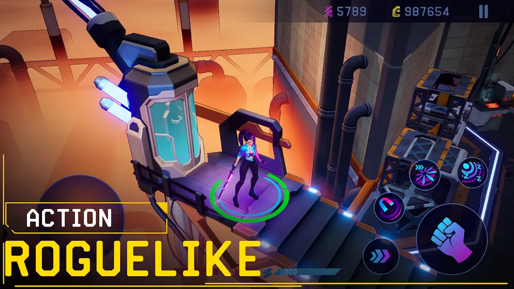 Rush Angel - Cyberpunk RPG [MOD: неограниченные ресурсы и усиленные навыки] Screenshot 1