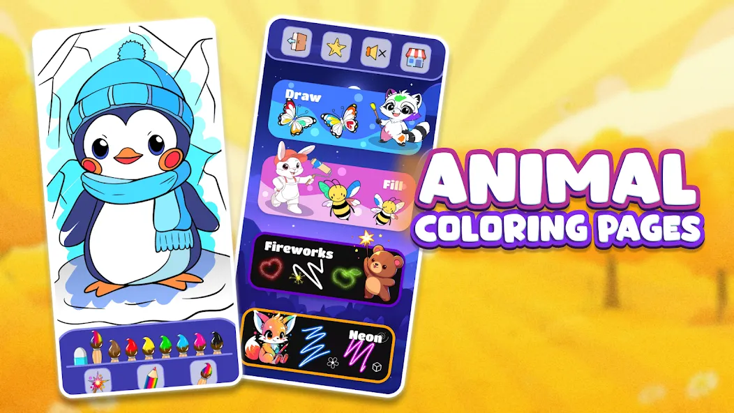 Animal coloring pages [MOD: все раскраски разблокированы] Screenshot 1