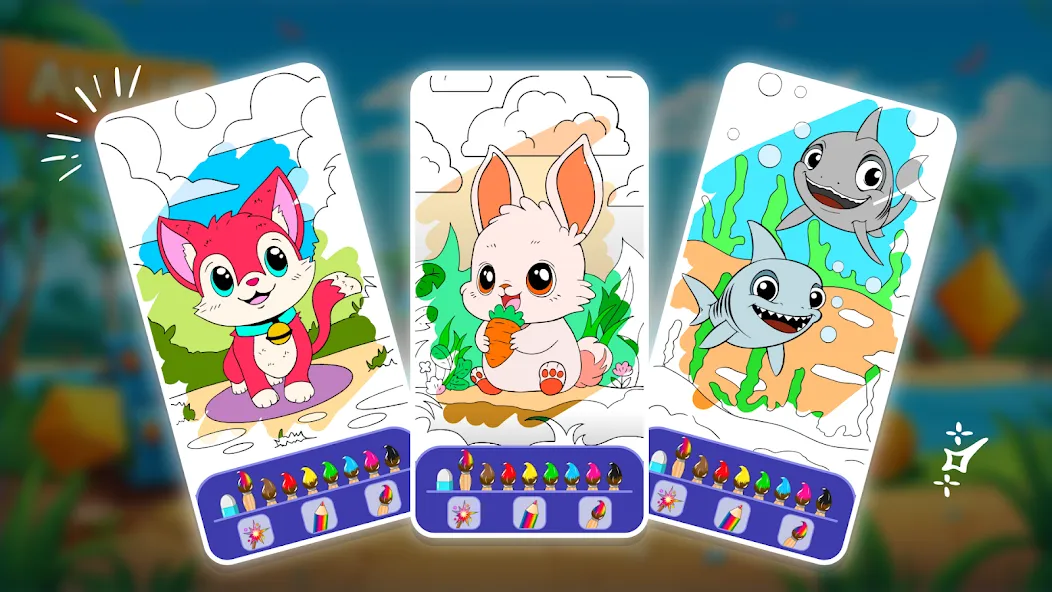 Animal coloring pages [MOD: все раскраски разблокированы] Screenshot 4