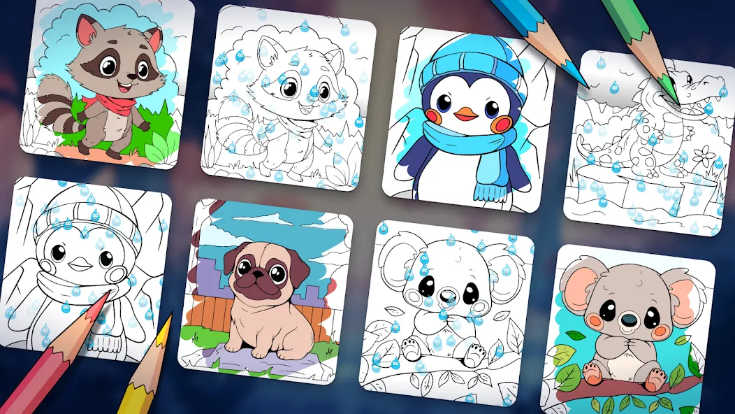 Animal coloring pages [MOD: все раскраски разблокированы] Screenshot 5