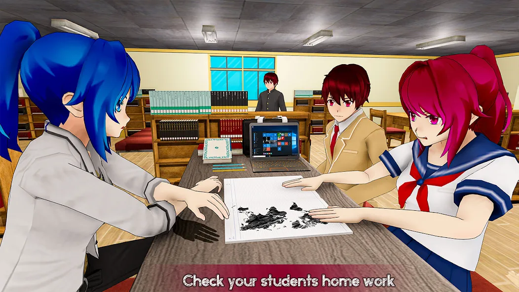 Anime Girl School Teacher 3D [MOD: безлимитные деньги и все персонажи] Screenshot 5