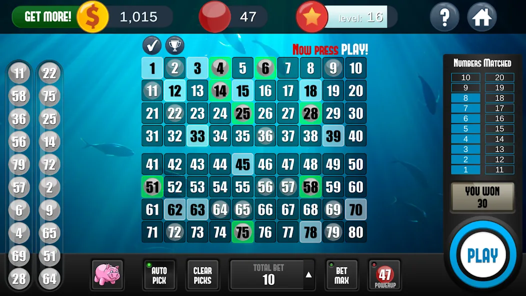 A Keno Game [MOD: безлимитные монеты и выигрышные числа] Screenshot 1