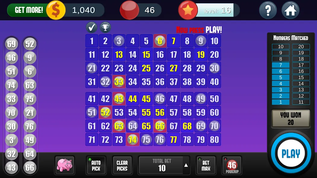 A Keno Game [MOD: безлимитные монеты и выигрышные числа] Screenshot 4