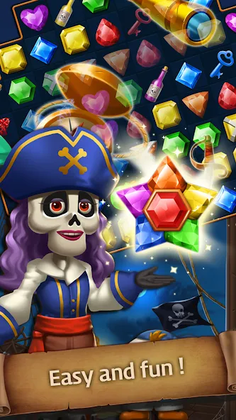 Jewels Ghost Ship: jewel games [MOD: безлимитные жизни и бустеры] Screenshot 3