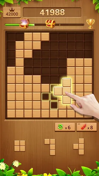 Wood Block Puzzle Addictive [MOD: безлимитные подсказки и бустеры] Screenshot 1