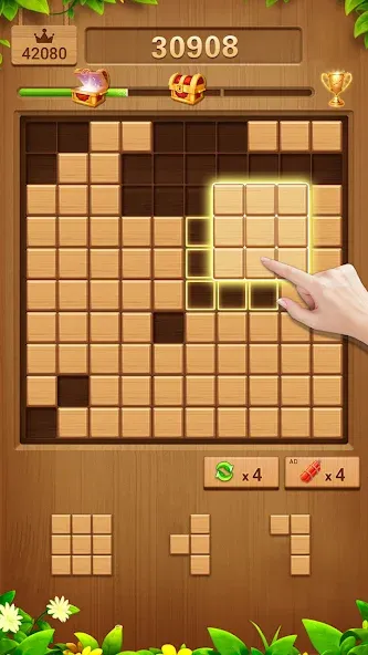 Wood Block Puzzle Addictive [MOD: безлимитные подсказки и бустеры] Screenshot 2