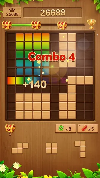 Wood Block Puzzle Addictive [MOD: безлимитные подсказки и бустеры] Screenshot 3