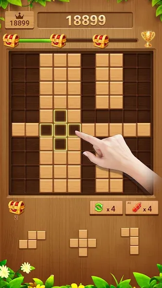 Wood Block Puzzle Addictive [MOD: безлимитные подсказки и бустеры] Screenshot 5
