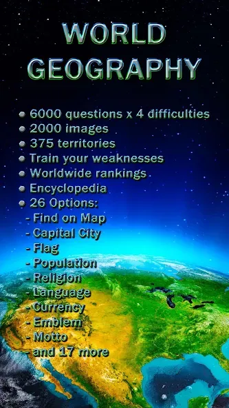 World Geography - Quiz Game [MOD: все страны и столицы открыты] Screenshot 1