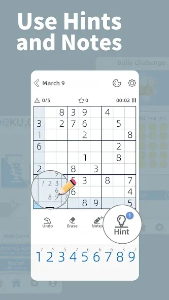 AGED Sudoku [MOD: открыты все уровни и подсказки] Screenshot 2