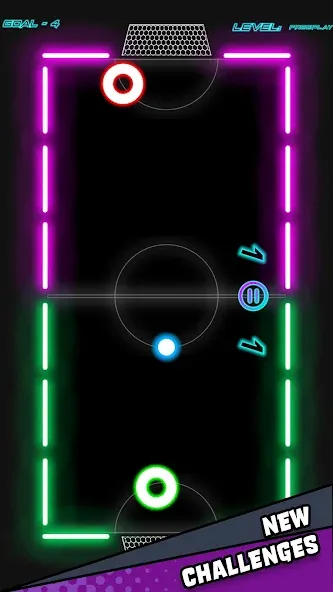Air Hockey Glow HD Ultimate 2D [MOD: безлимитные шайбы и открытые режимы] Screenshot 1