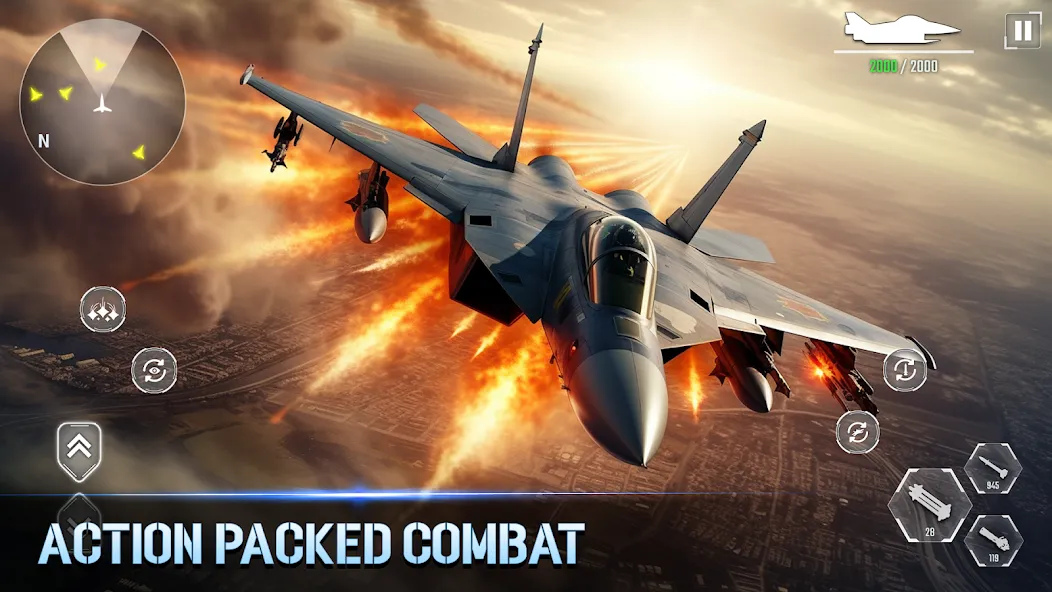 Aircraft Strike: Jet Fighter [MOD: безлимитные деньги и оружие] Screenshot 1