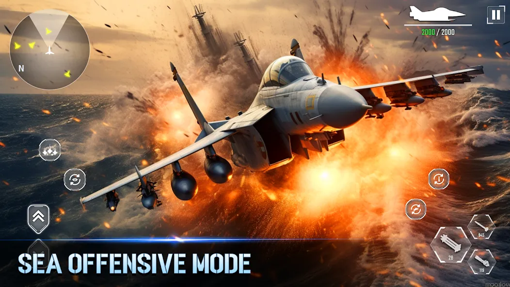 Aircraft Strike: Jet Fighter [MOD: безлимитные деньги и оружие] Screenshot 2