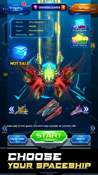 Galaxy Attack: Space Shooter [MOD: безлимитные деньги и усиленное оружие] Screenshot 2