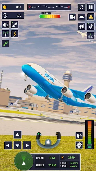 Airplane Game Flight Simulator [MOD: бесконечное топливо и все самолёты] Screenshot 1